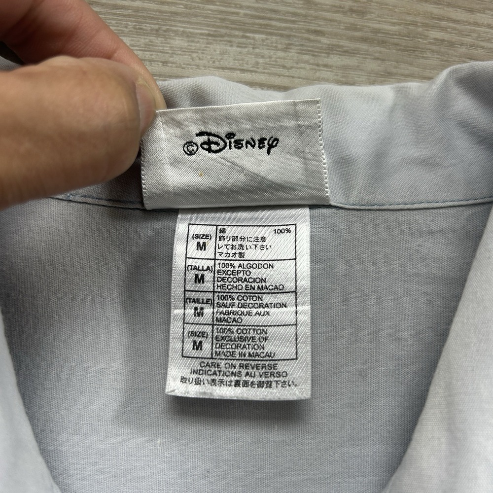 Disney Hawaiian Aloha Medium Mickey Mouse Goofy Donald Duck Beach Button Up - Picture 6 of 10